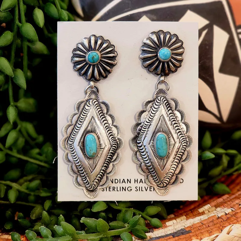"Treva" Silver Diamond Two Stone Earrings made by Western Edge