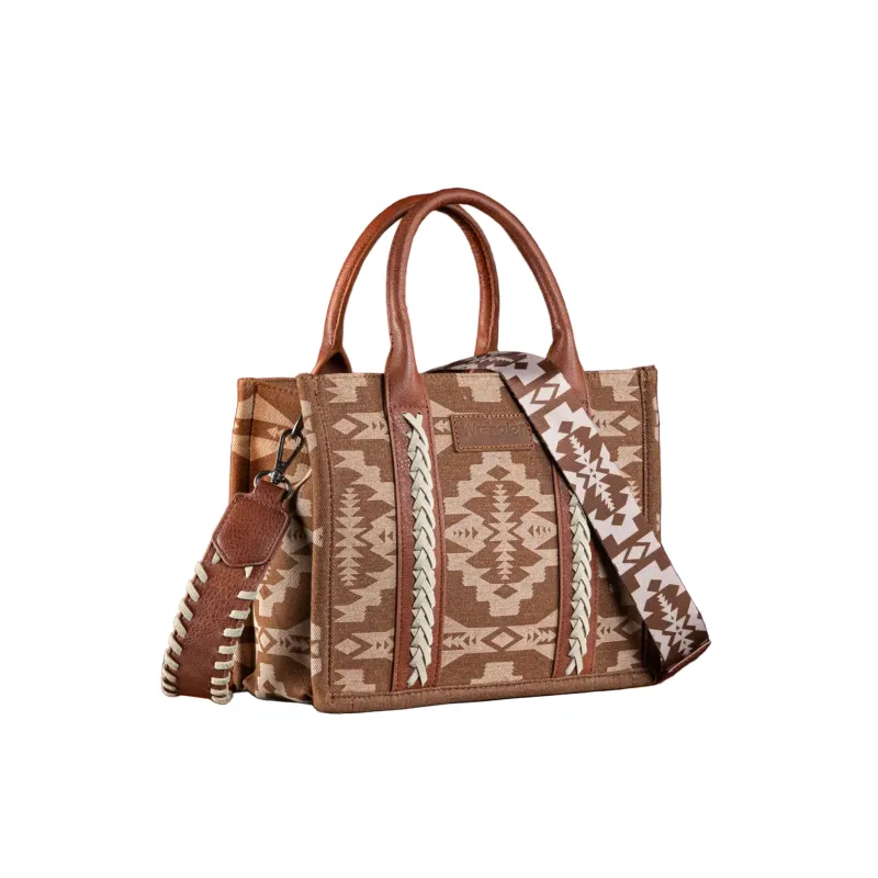 Wrangler Brown Canvas Aztec Handbag made by Montana West
