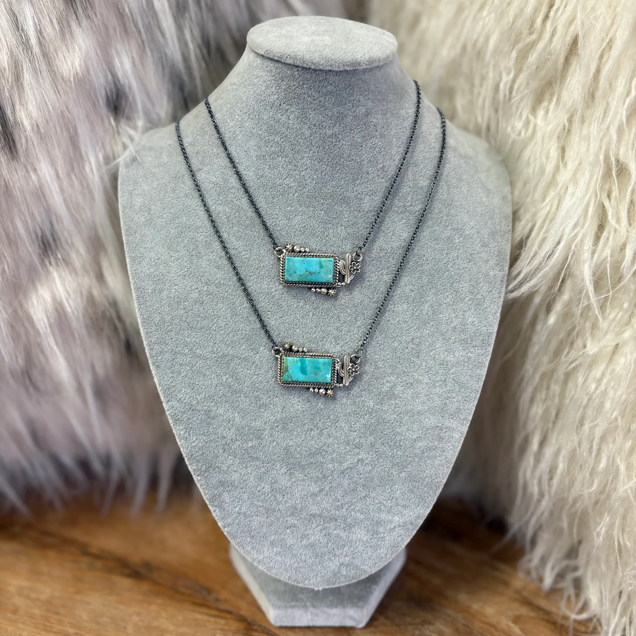 "Joy" Turquoise Cactus Necklace sold by Western Edge