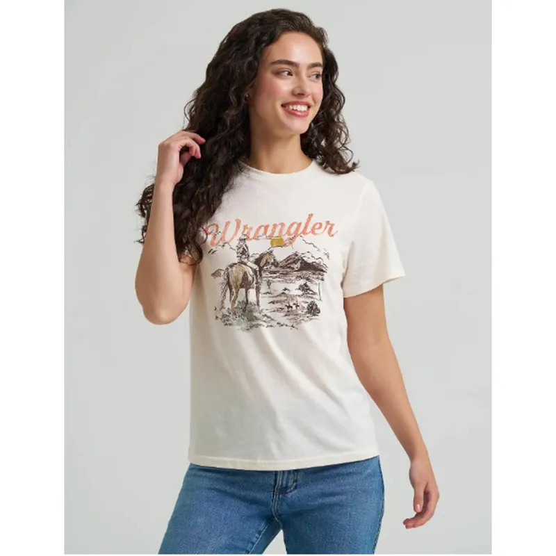 Wrangler Women's Horse & Rider White Tee made by Wrangler