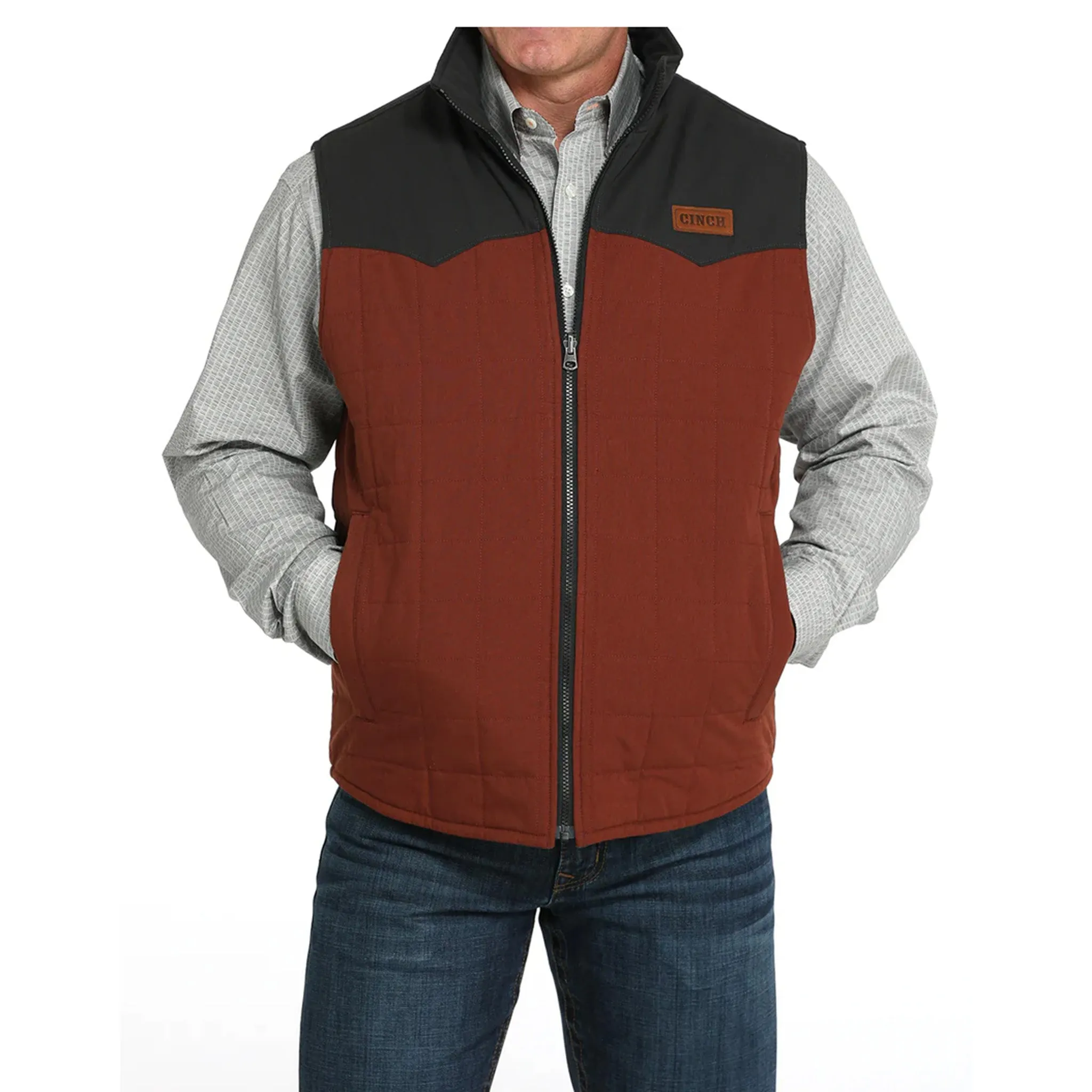 Cinch Men's Rust Brown Reversible Vest sold by Western Edge