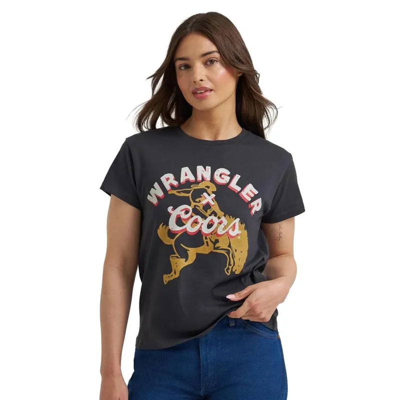 Wrangler Women's Coors Bucking Bronco Tee made by Western Edge