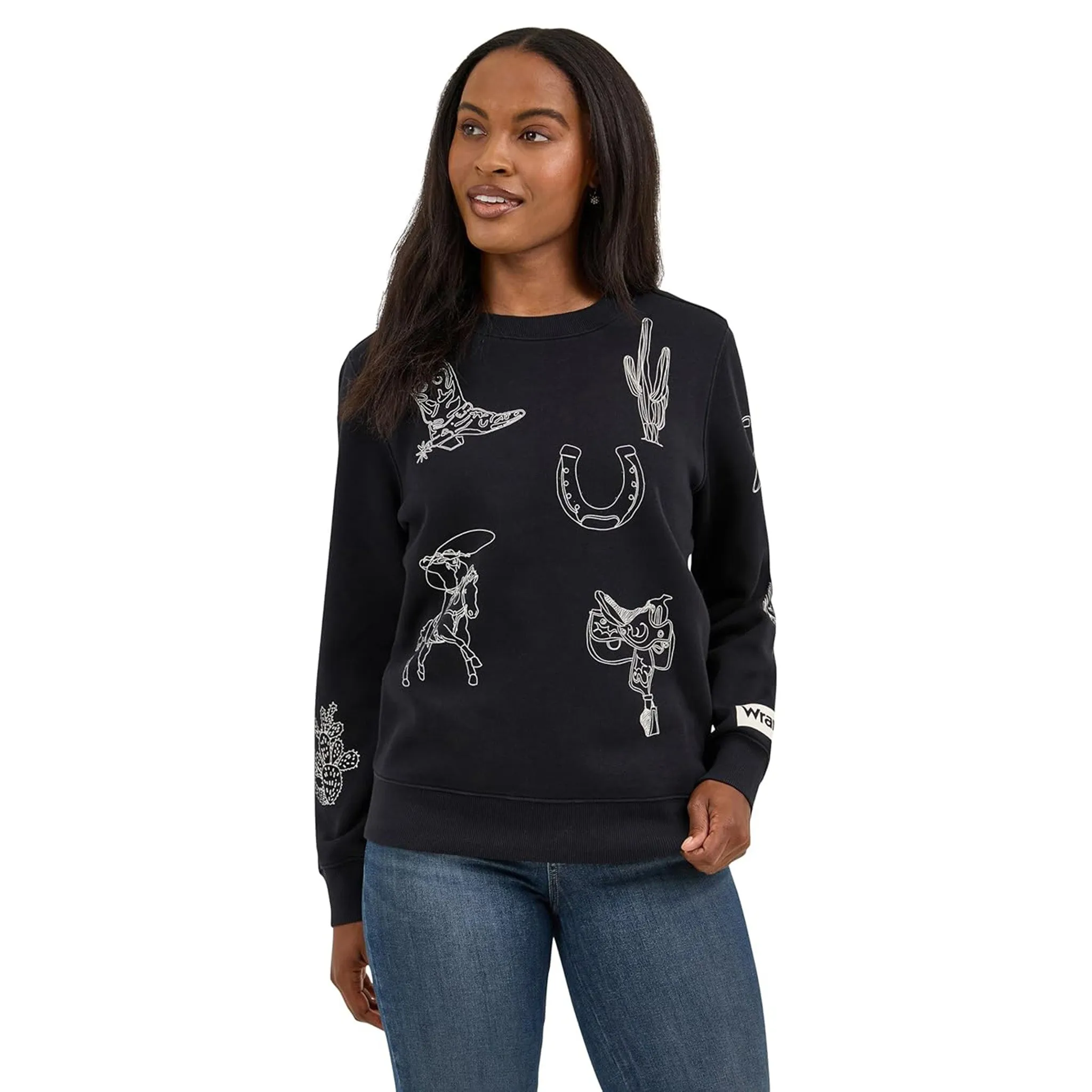 Wrangler Women's Saddle Print Sweatshirt sold by Western Edge product image thumbnail 2