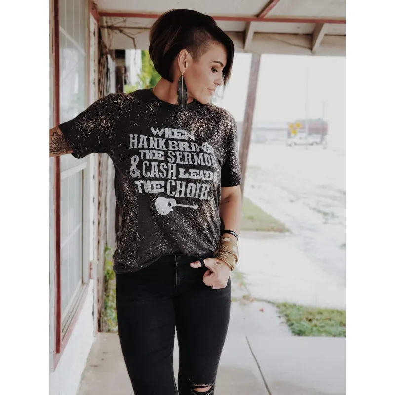 Hank Brings the Sermon Acid Washed Tee made by Western Edge