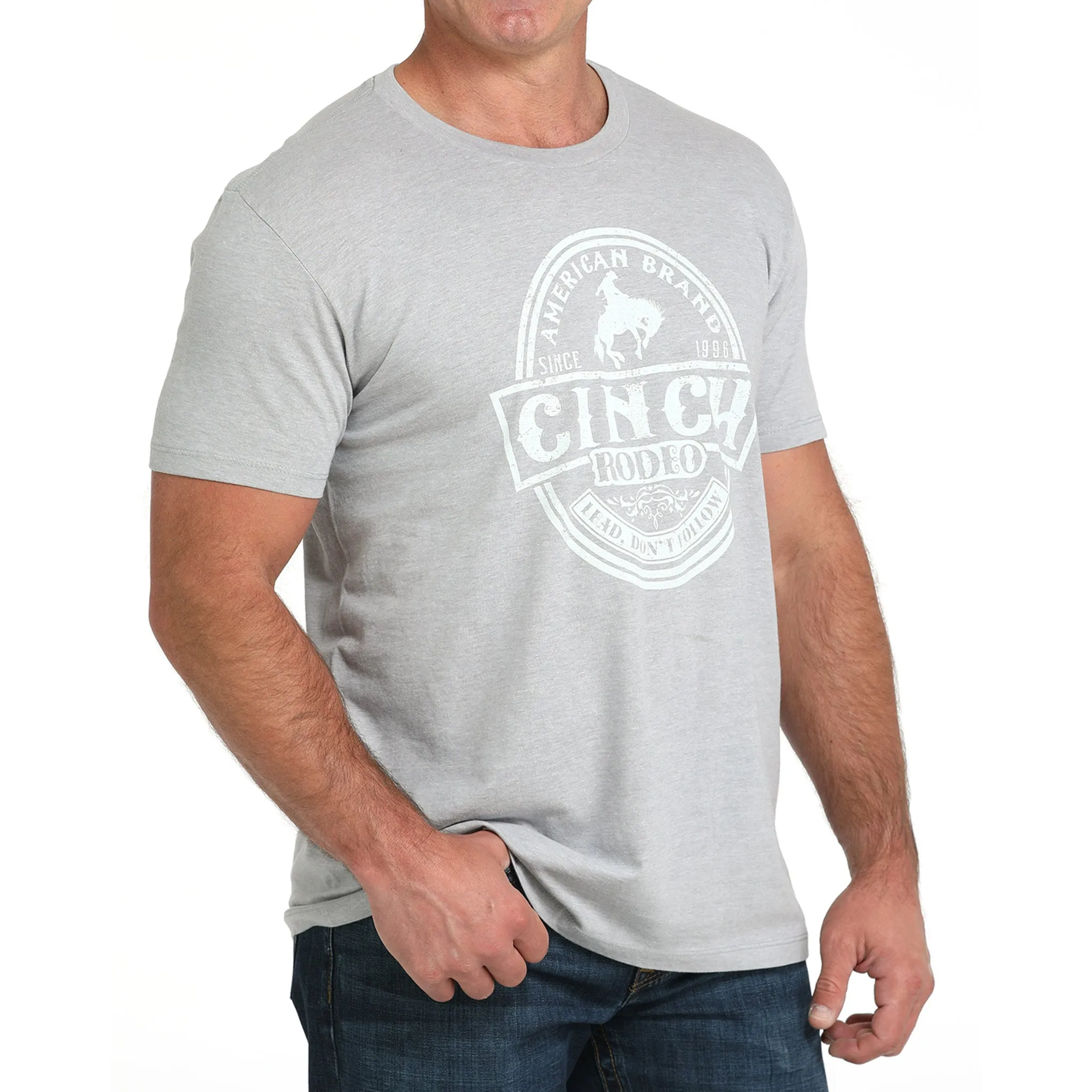 Cinch Men's Light Grey Rodeo Tee sold by Western Edge product image thumbnail 3