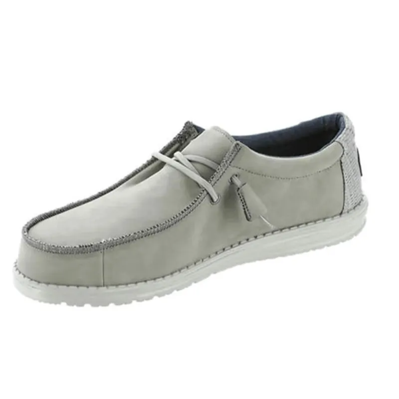 Hey Dude Men's Wally Leather Grey sold by Western Edge