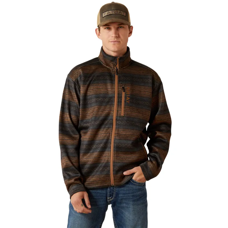 Ariat Men's Caldwell Brown Aztec Zip Up sold by Western Edge
