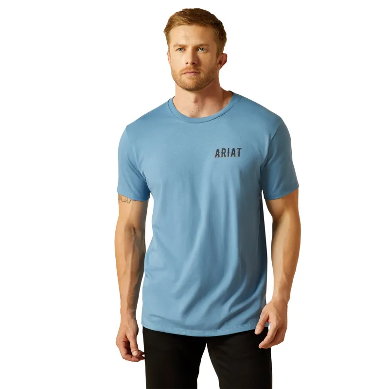 Ariat Men's Blue Blazing Saddles Tee made by Ariat