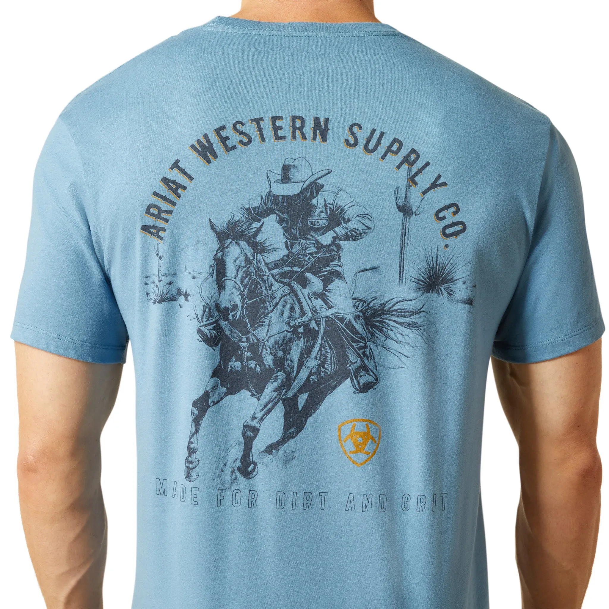 Ariat Men's Blue Blazing Saddles Tee sold by Western Edge product image thumbnail 2