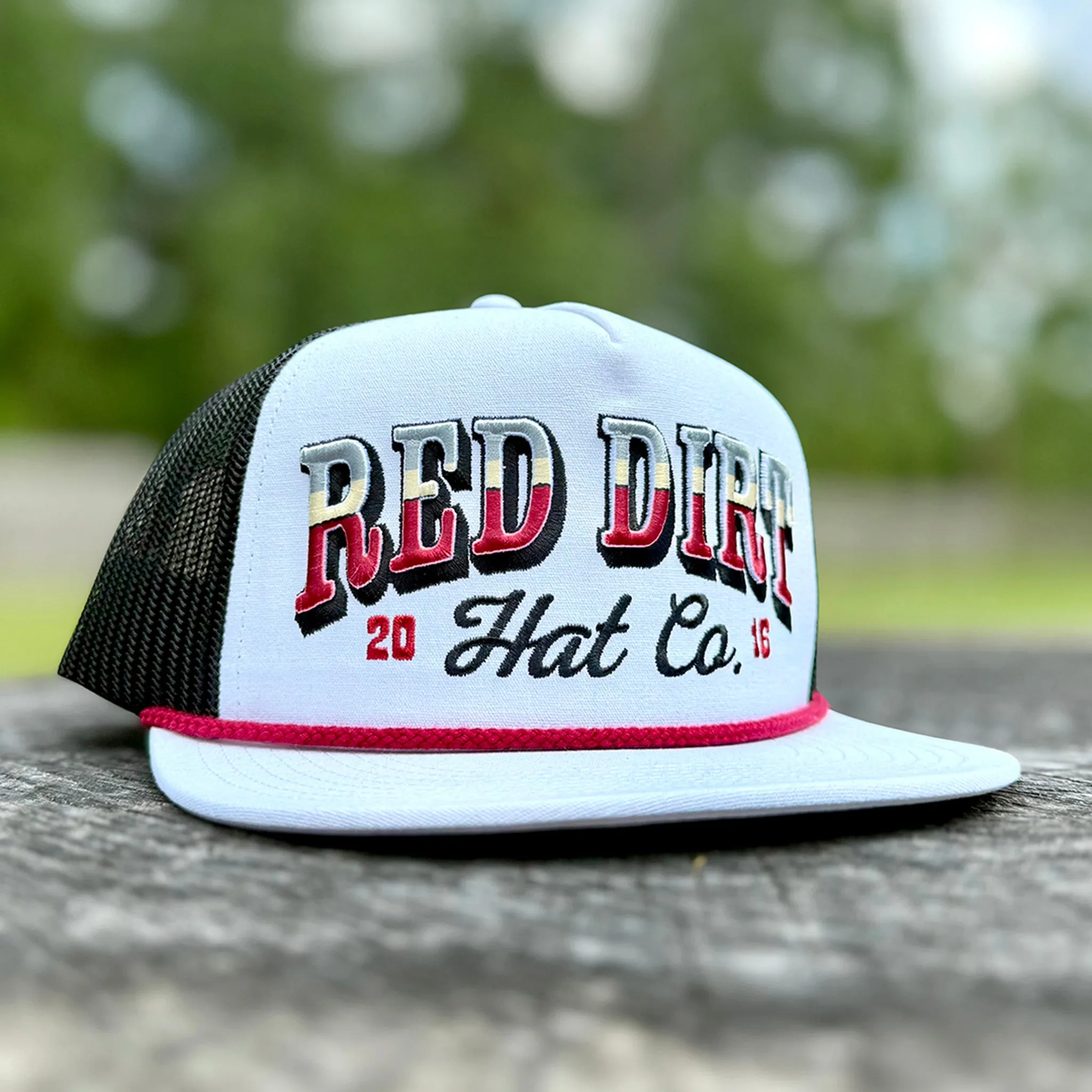 Red Dirt Countrified White/Black and Maroon Cap sold by Western Edge