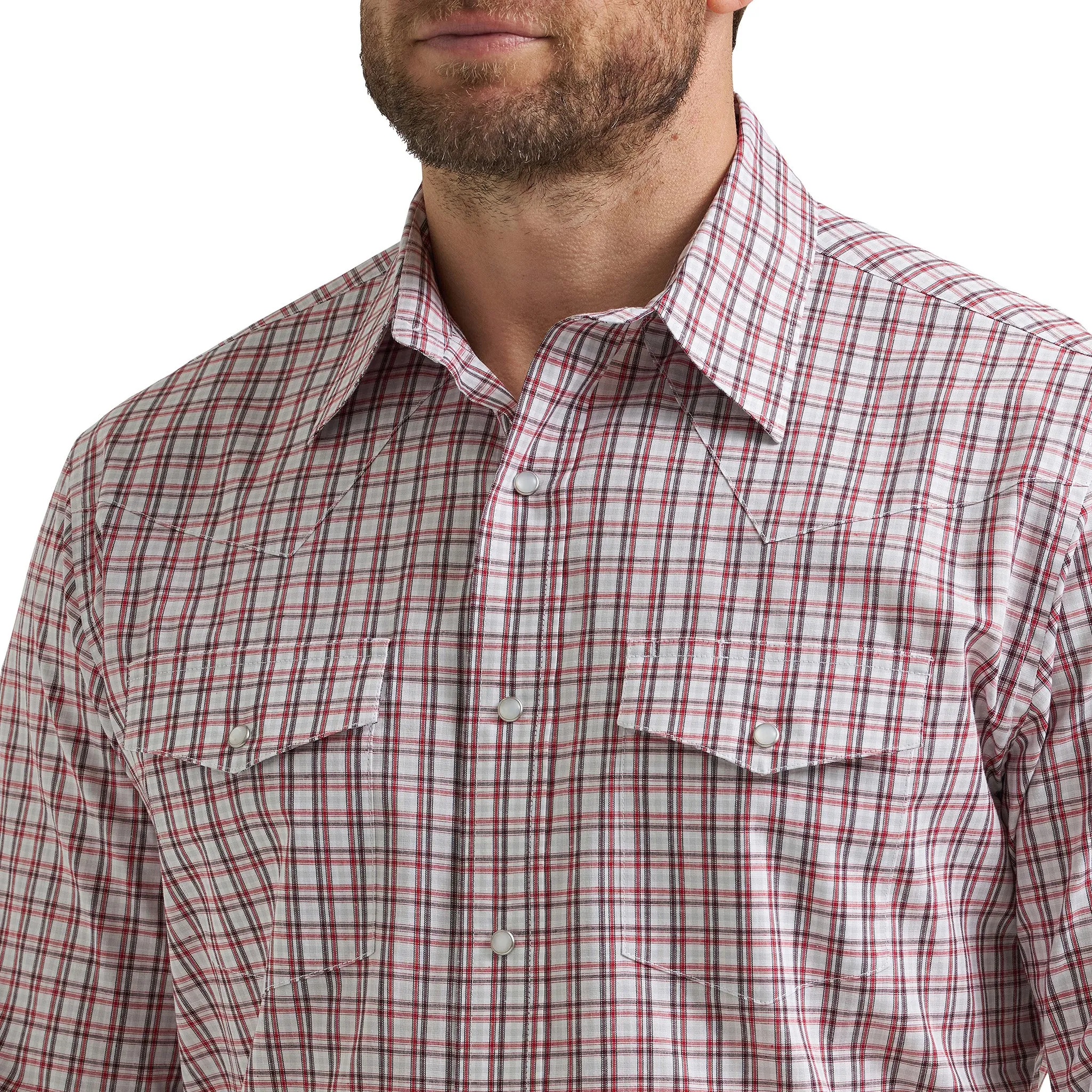 Wrangler White/Gray and Red Plaid Shirt sold by Western Edge product image thumbnail 3