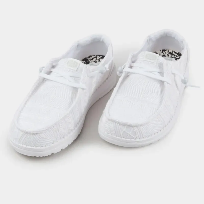 Hey Dude Wendy Crochet Lace White Shoes made by Hey Dude
