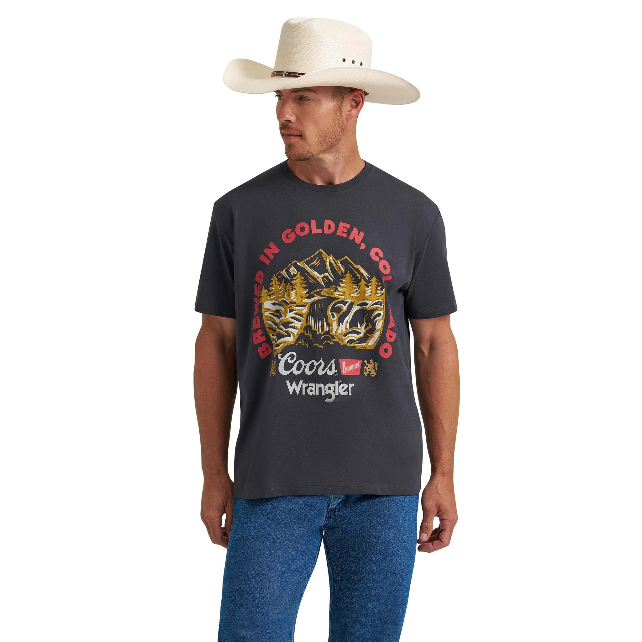 Wrangler Black Brewed Mountain T-shirt sold by Western Edge