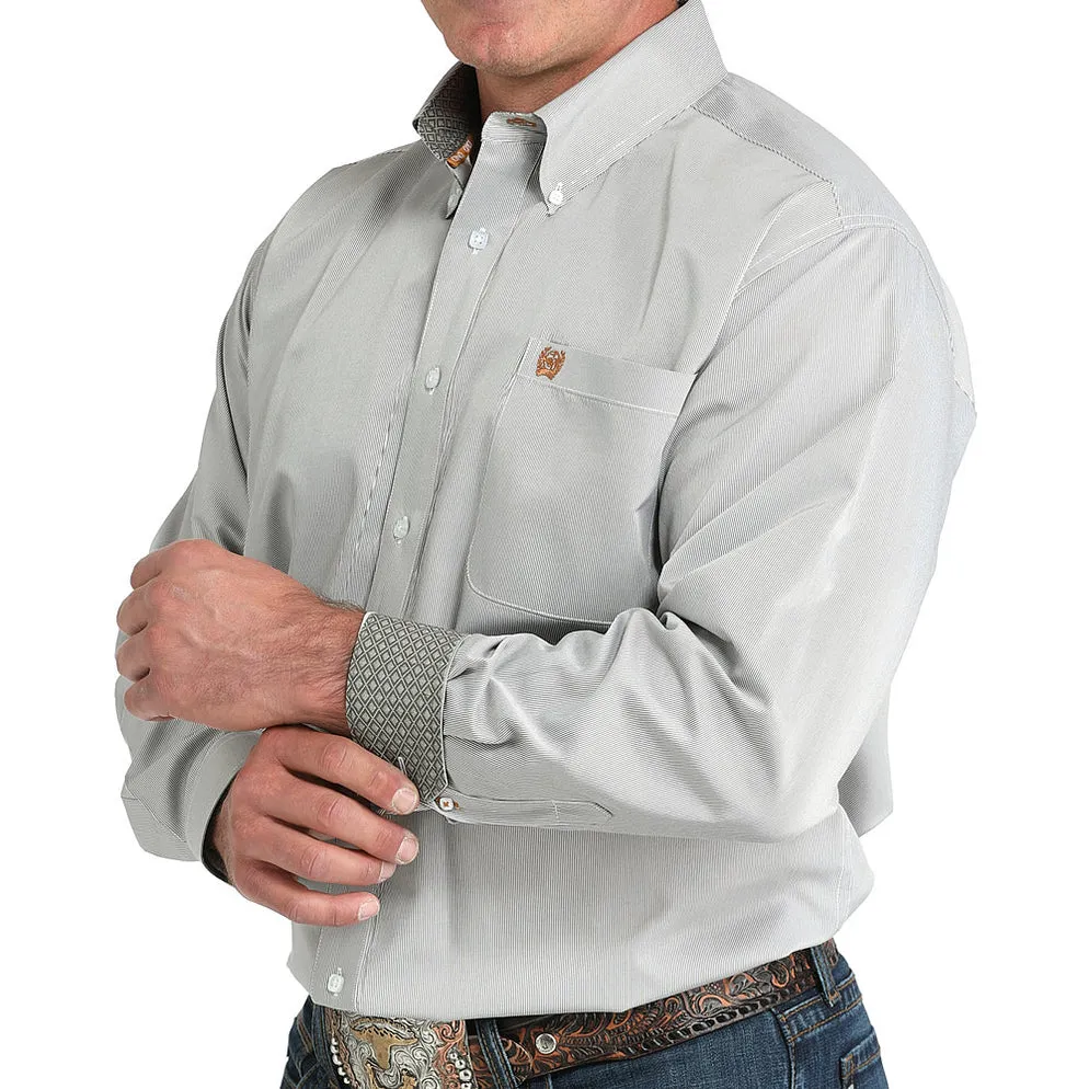 Cinch Men's Olive Striped Long Sleeve Button Down sold by Western Edge product image thumbnail 2