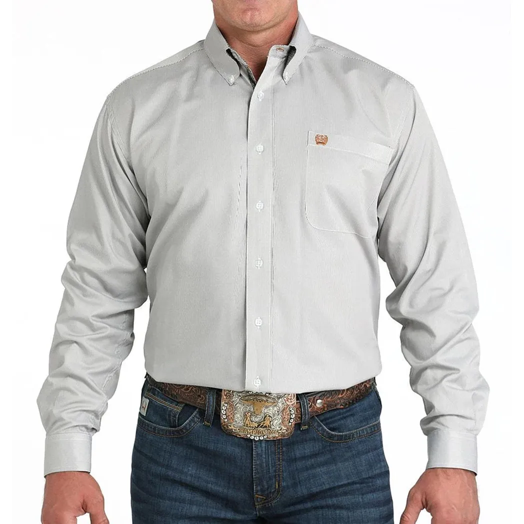 Cinch Men's Olive Striped Long Sleeve Button Down sold by Western Edge