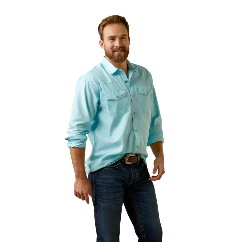 Ariat Men's Solid Aquatic Long Sleeve Shirt made by Ariat