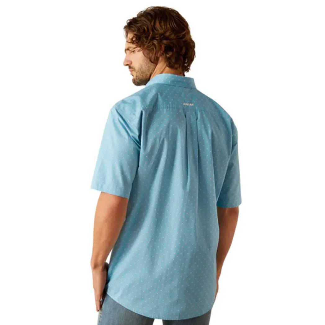 Ariat Classic Fit Turquoise Print Short Sleeve Button Up sold by Western Edge product image thumbnail 2