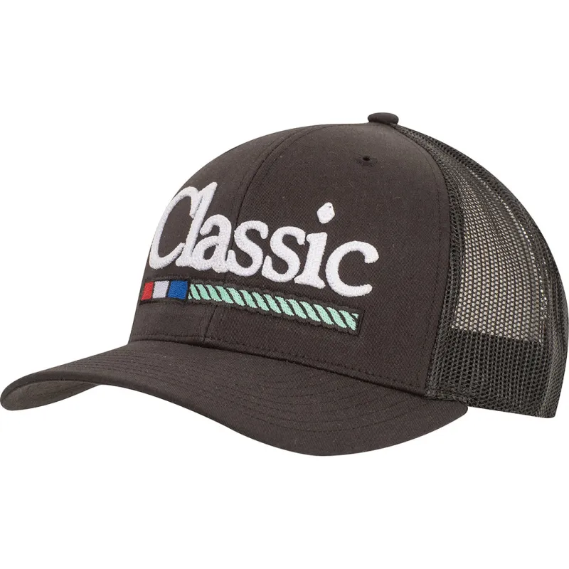 Classic Ropes Black Trucker Snapback made by Western Edge