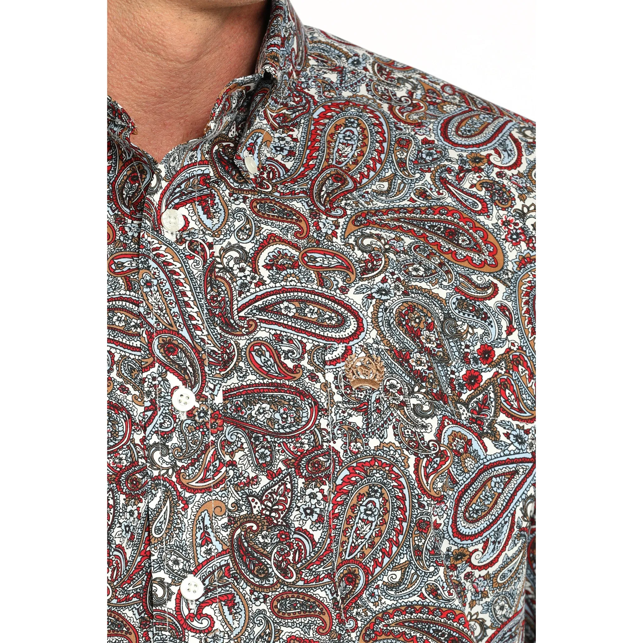 Cinch Red & White Paisley Long Sleeve Shirt sold by Western Edge product image thumbnail 4