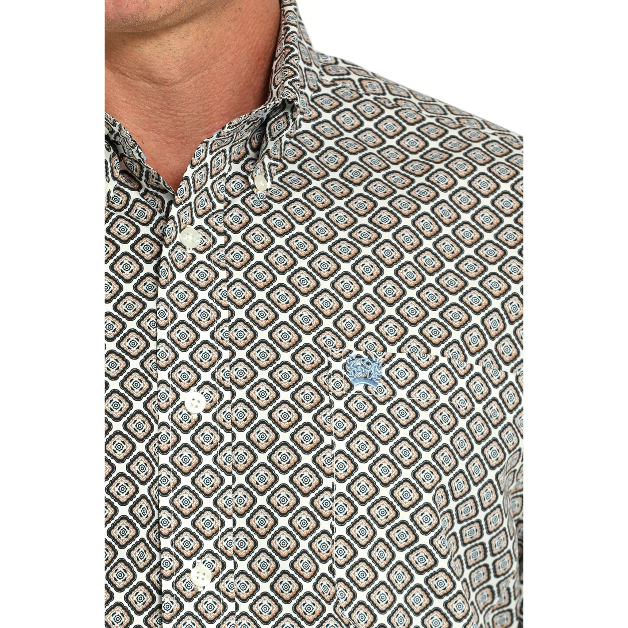 Cinch Cream and Tan Geo Print Long Sleeve Shirt sold by Western Edge product image thumbnail 4