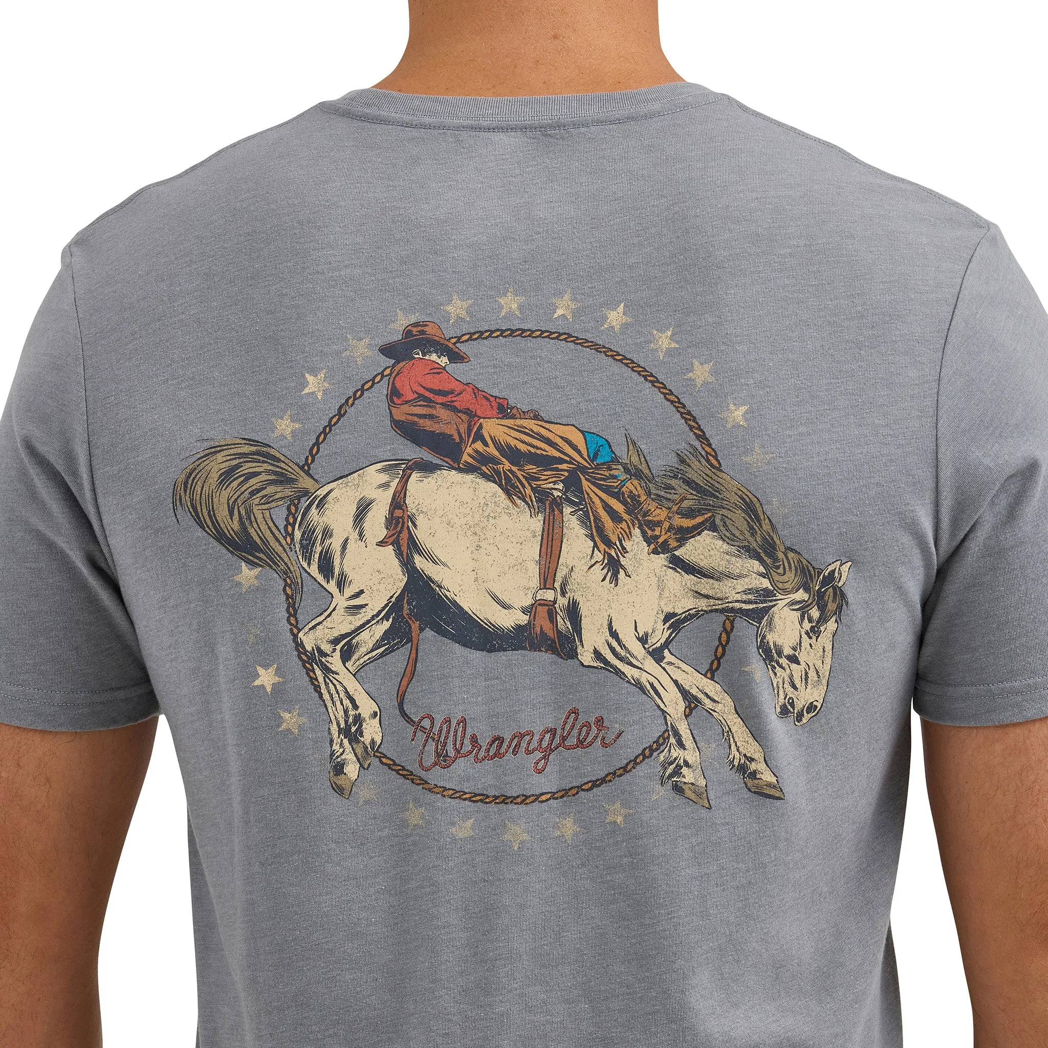 Wrangler Men's Gray Bronc T-Shirt sold by Western Edge product image thumbnail 3