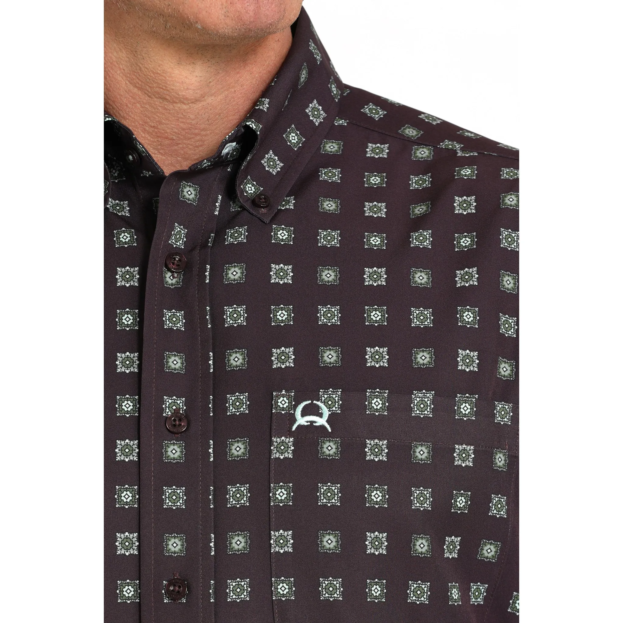 Cinch Men's Purple Geo Print ArenaFlex Short Sleeve Shirt sold by Western Edge product image thumbnail 4