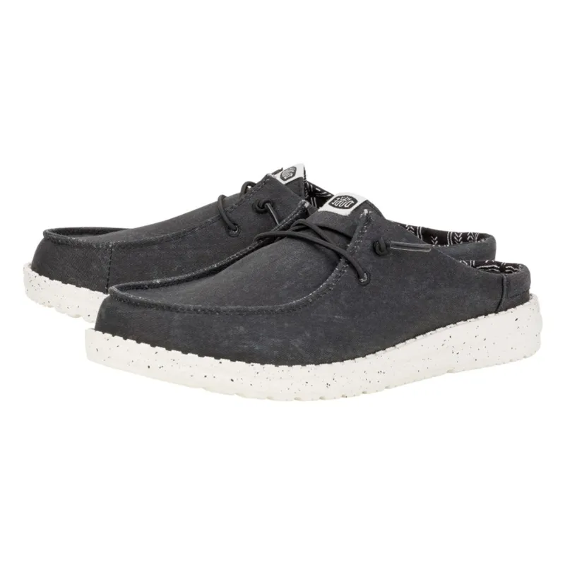 Hey Dude Women's Wendy Black Slip Stretch Canvas Shoes sold by Western Edge