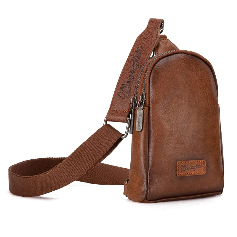 Wrangler Brown Crossbody Sling Bag made by Montana West