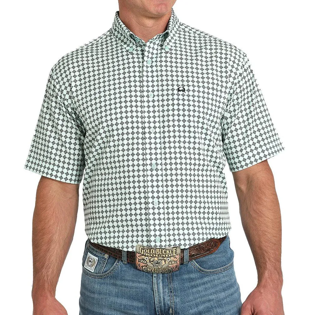 Cinch Mens Arena Flex Short Sleeve Light Blue Button Down sold by Western Edge
