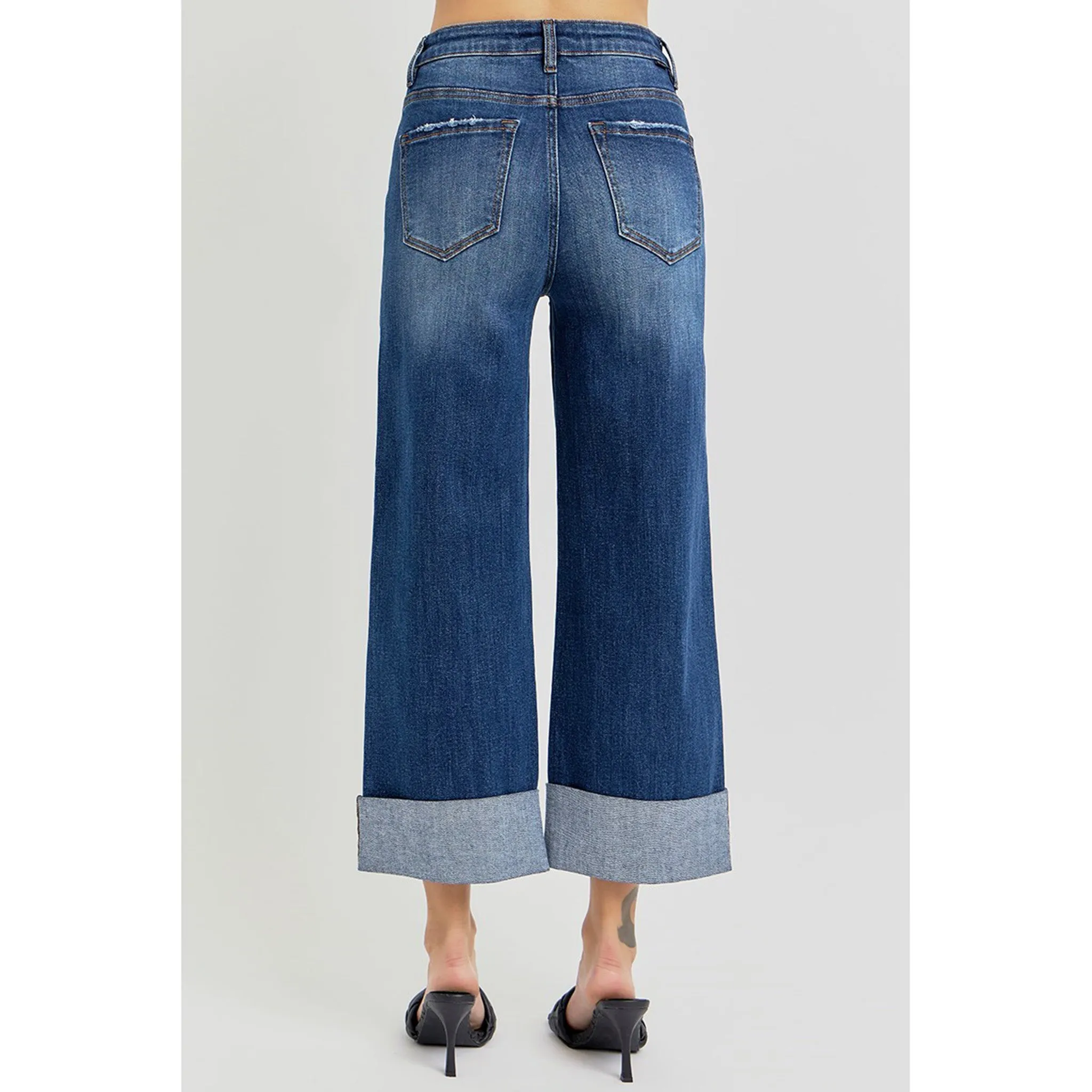 Risen Women's Dark High Rise Wide Cuff Jeans sold by Western Edge product image thumbnail 4