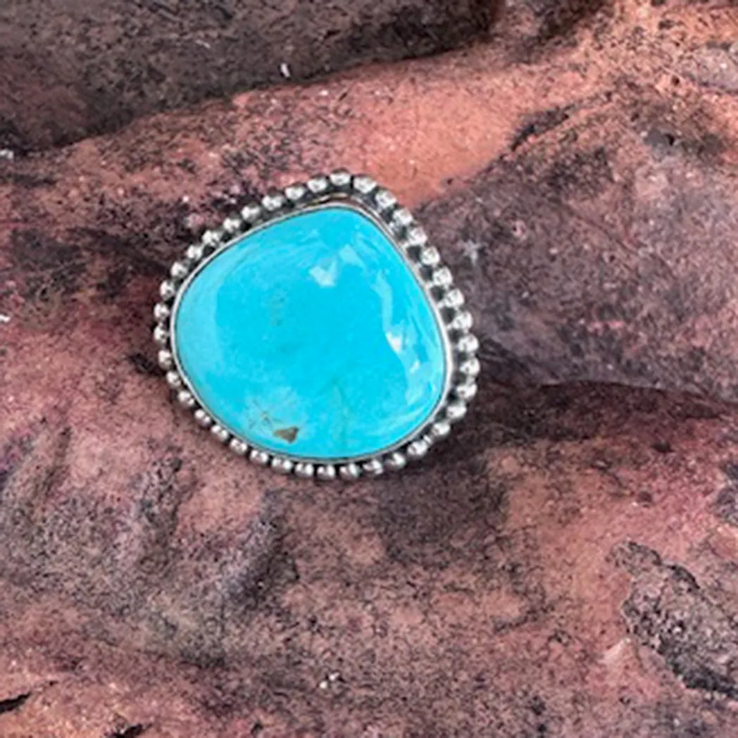 "Belle" Adjustable Kingman Turquoise Ring sold by Western Edge product image thumbnail 3