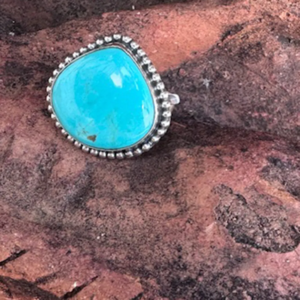 "Belle" Adjustable Kingman Turquoise Ring sold by Western Edge product image thumbnail 2