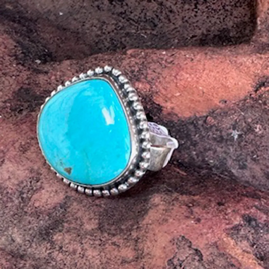 "Belle" Adjustable Kingman Turquoise Ring sold by Western Edge