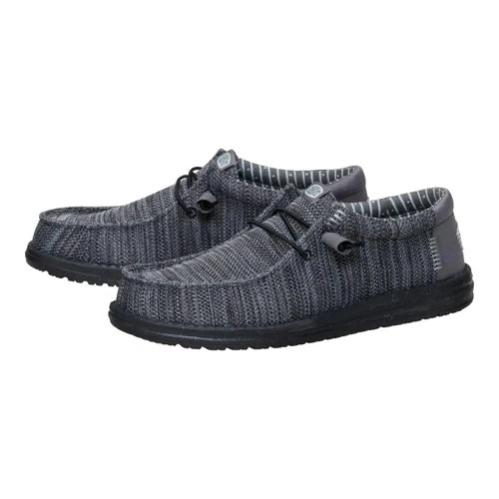 Hey Dude Wally Stretch Sox Granite Grey & Black sold by Western Edge