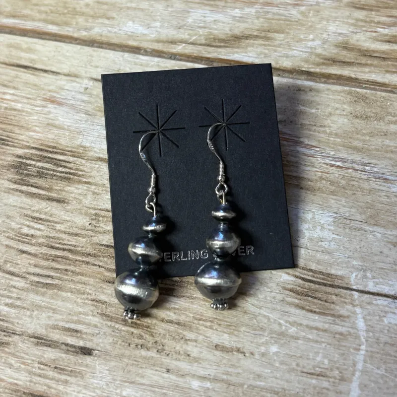 "Reva" Sterling Silver Pearl Earrings made by Western Edge