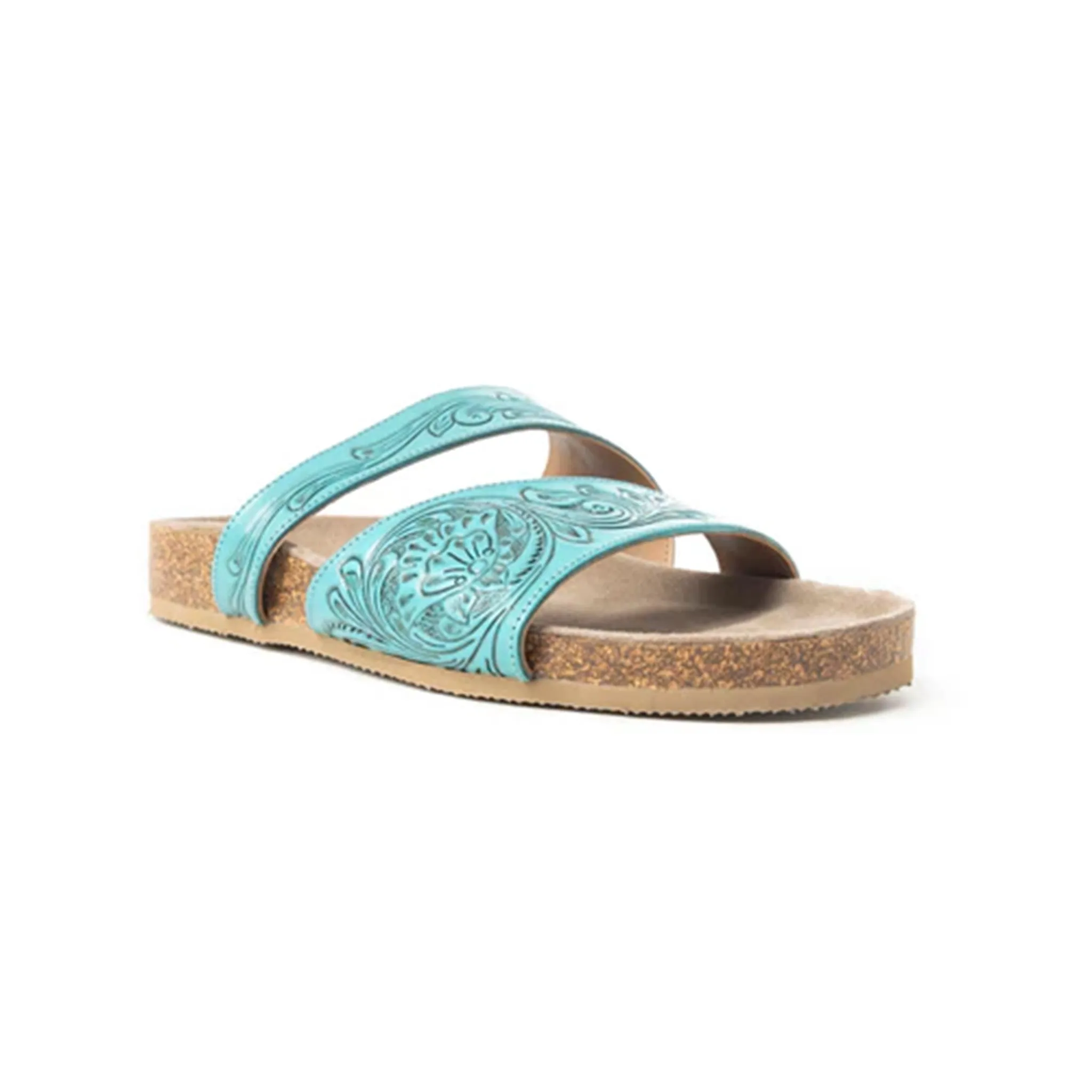 Myra Turquoise Tooled Double Strap Sandals sold by Western Edge product image thumbnail 3
