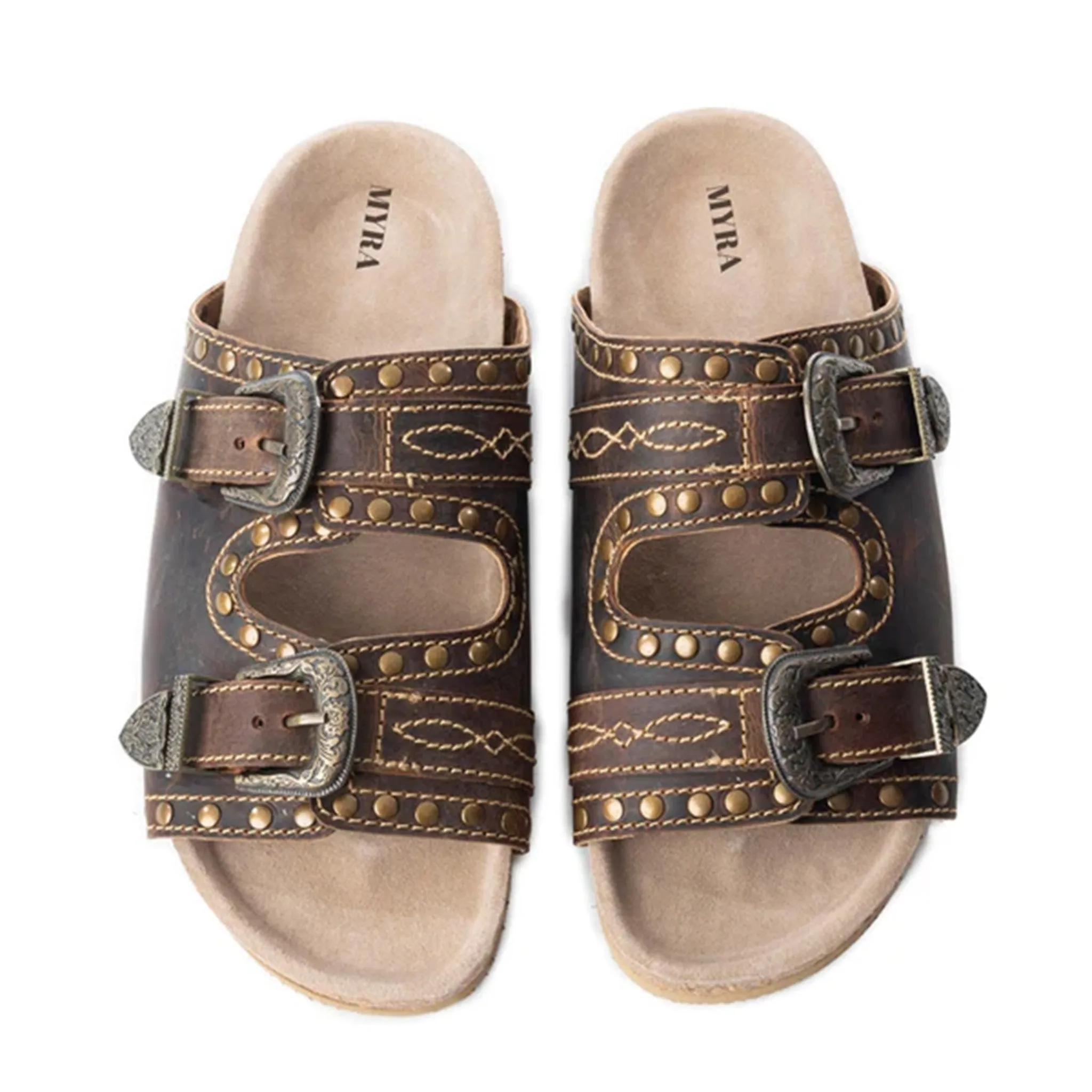 Myra Brown Studded Double Strap Sandal sold by Western Edge product image thumbnail 4