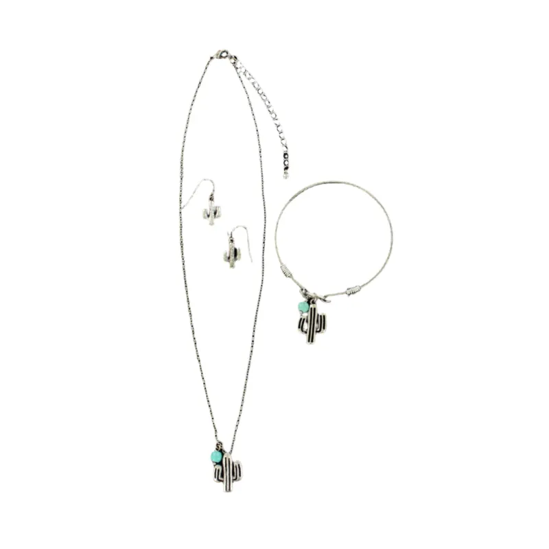 Blazin Roxx 3 Piece Cactus Jewelry Set made by Blazin Roxx