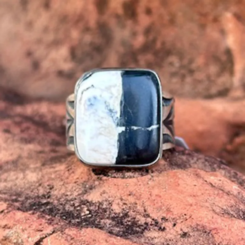 "Ry" White Buffalo Ring made by Western Edge