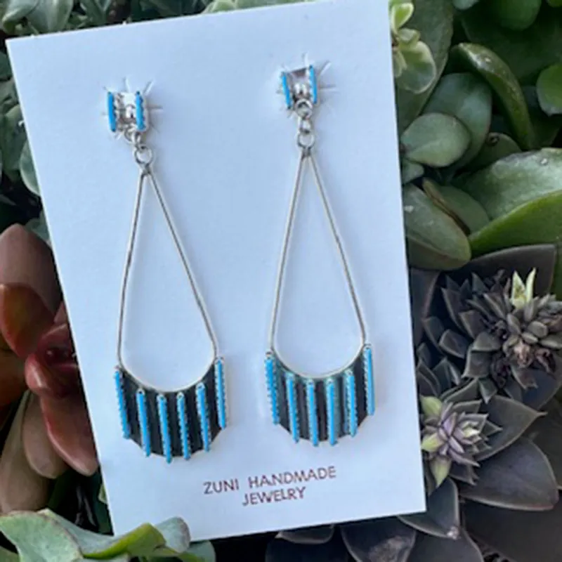 "Zeek" Zuni Teardrop Earrings made by Western Edge