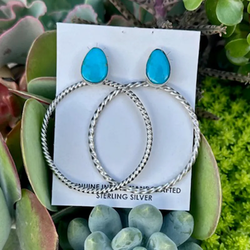 "Kait" Kingman Circle Earrings made by Western Edge