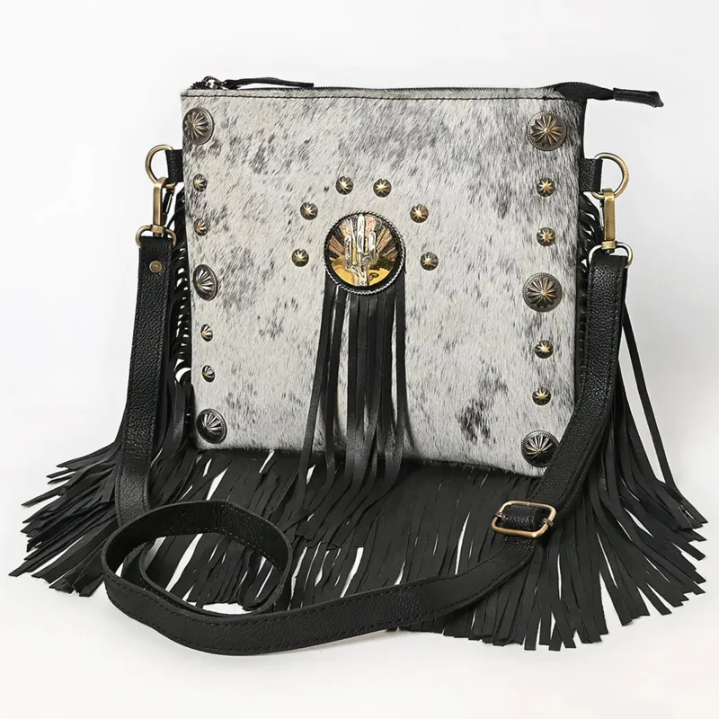 American Darling Hair-On Genuine Western Leather Crossbody Purse made by Western Edge