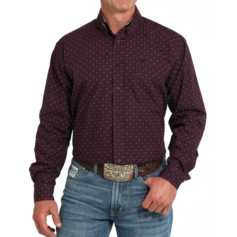 Cinch Men's Purple Geo Print Shirt sold by Western Edge
