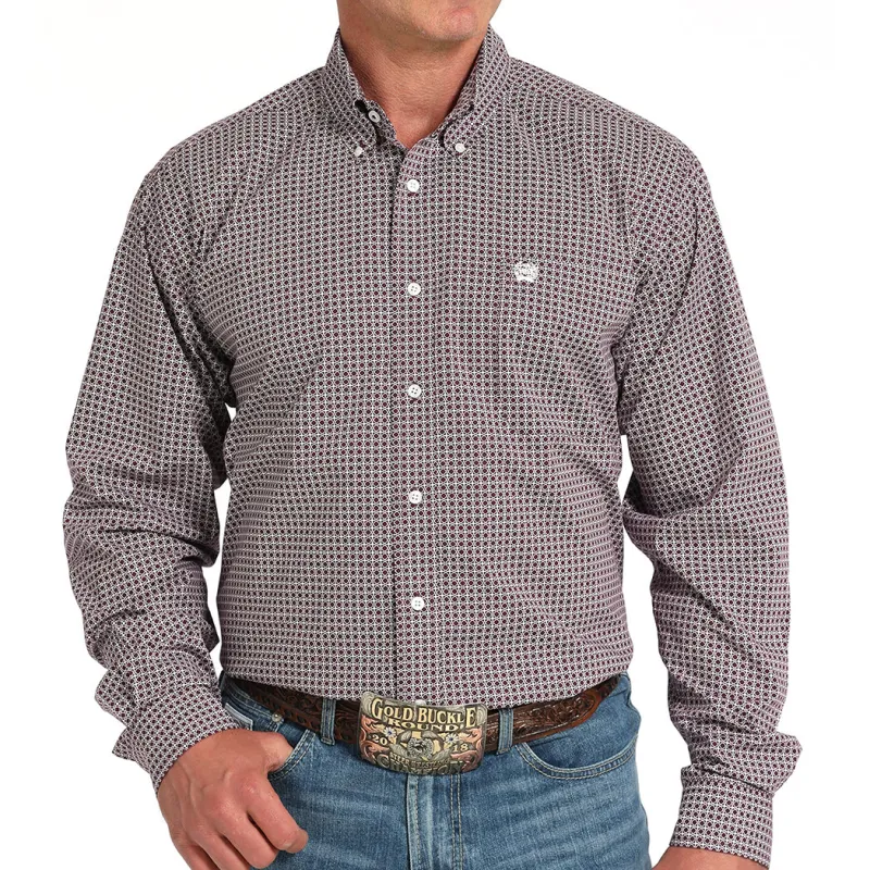 Cinch Men's Purple Geo Print Shirt sold by Western Edge