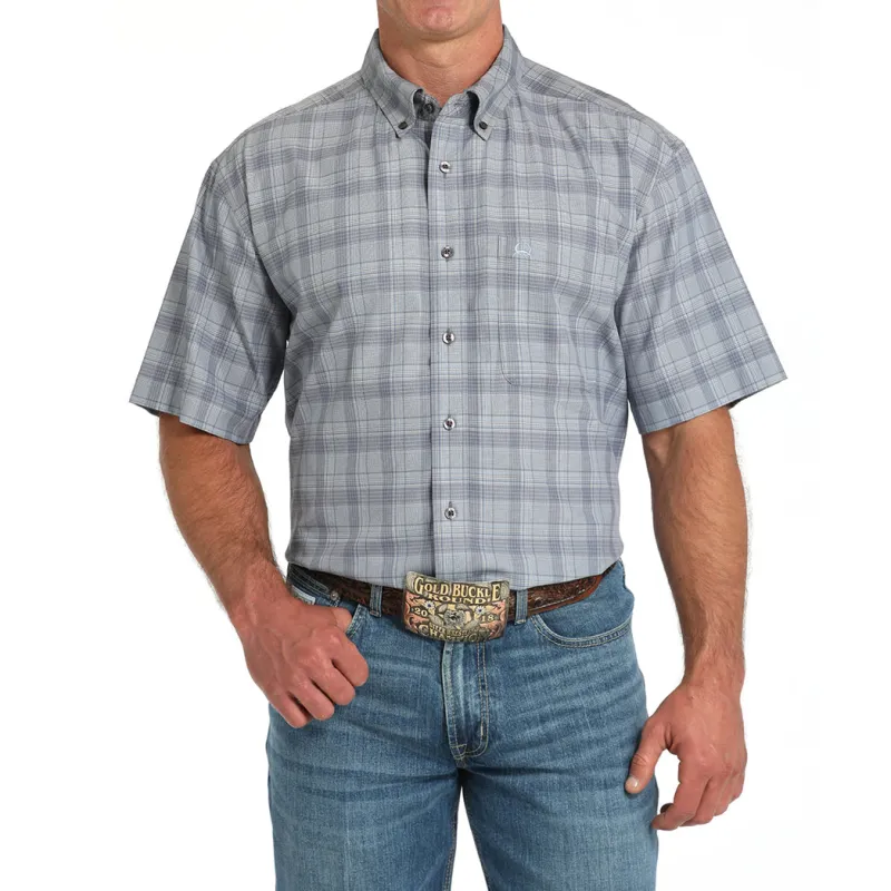 Cinch Men's Arenaflex Grey Plaid Shirt sold by Western Edge