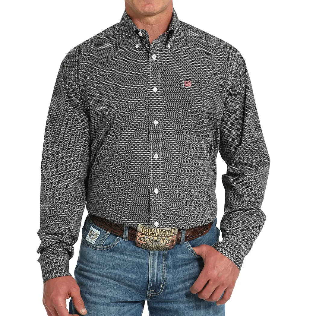 Cinch Men's Geometric Grey Print Shirt sold by Western Edge