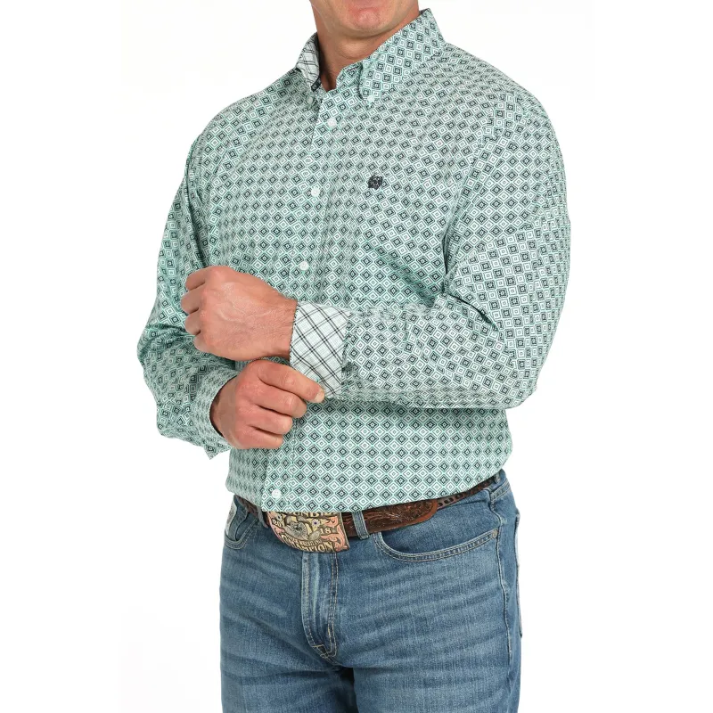 Cinch Men's Turquoise Print Long Sleeve sold by Western Edge