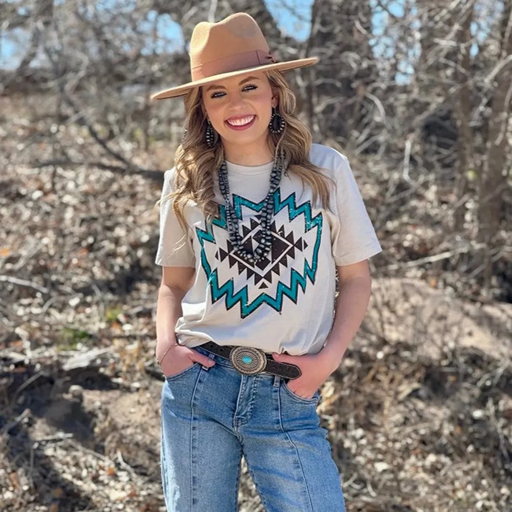 Texas True Threads Heather Aztec Tee sold by Western Edge