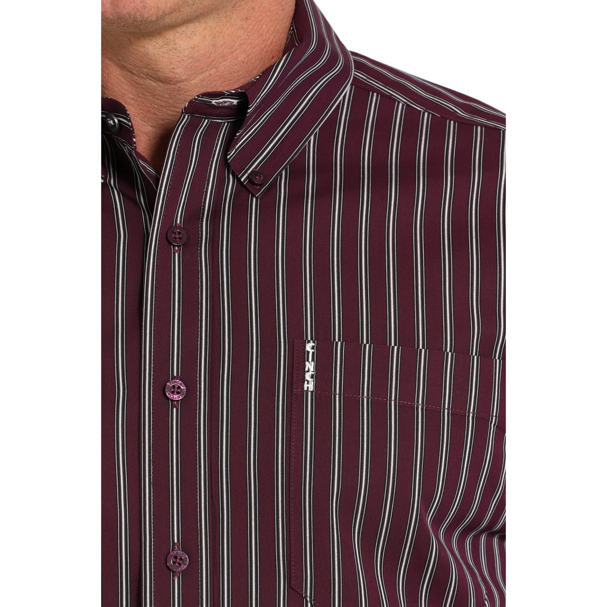 Cinch Men's Purple Striped Modern Fit Shirt sold by Western Edge product image thumbnail 4