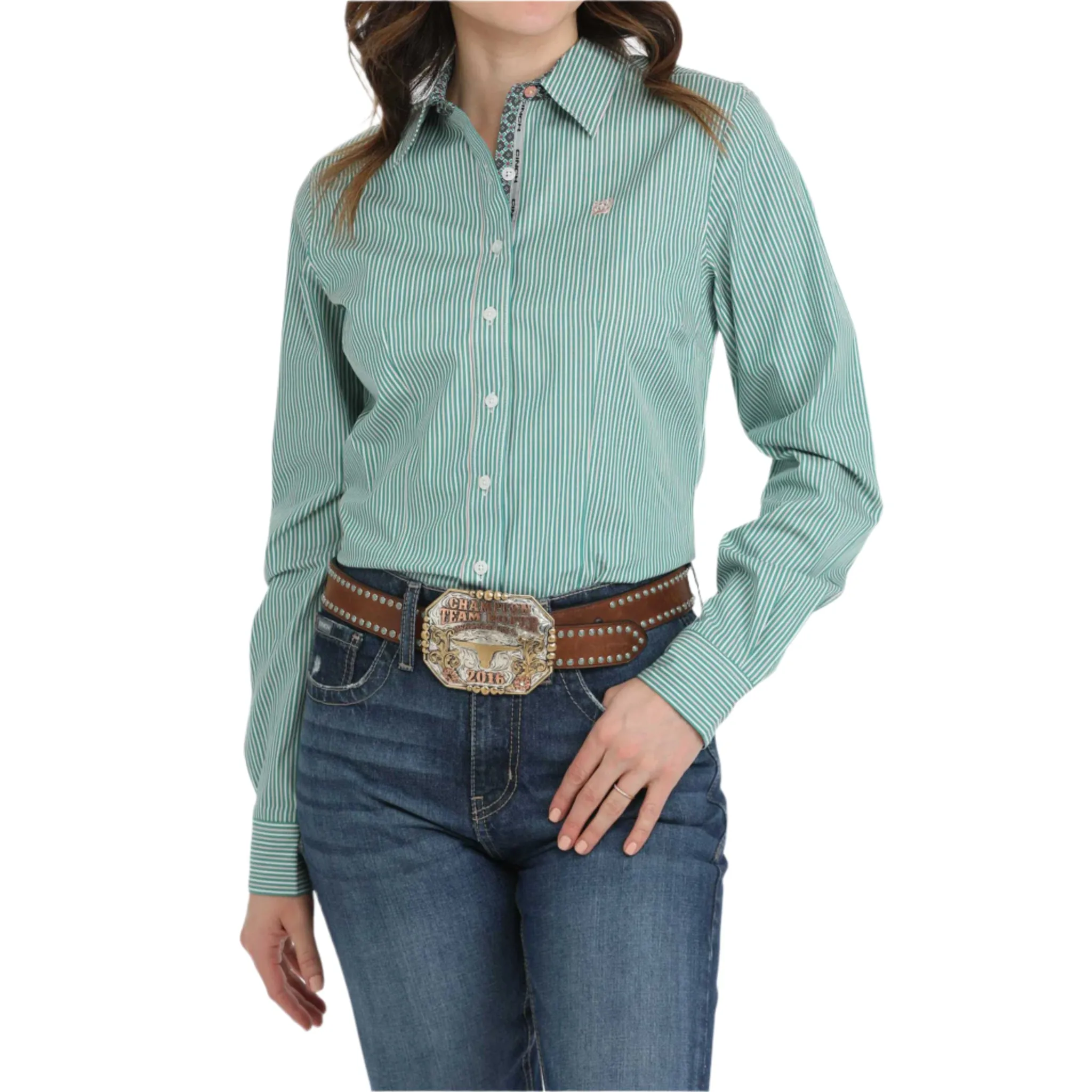 Cinch Women's Turquoise Striped Shirt sold by Western Edge